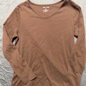 White Stag Chocolate V-Neck Top